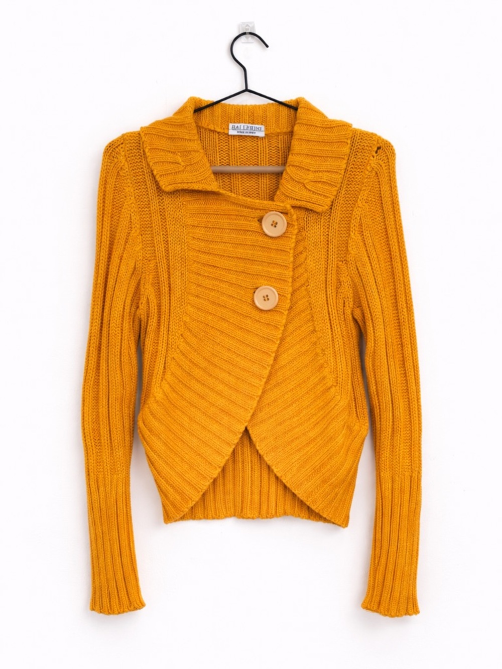 Ballerini Made in Italy Mustard Knit Cardigan Sweater